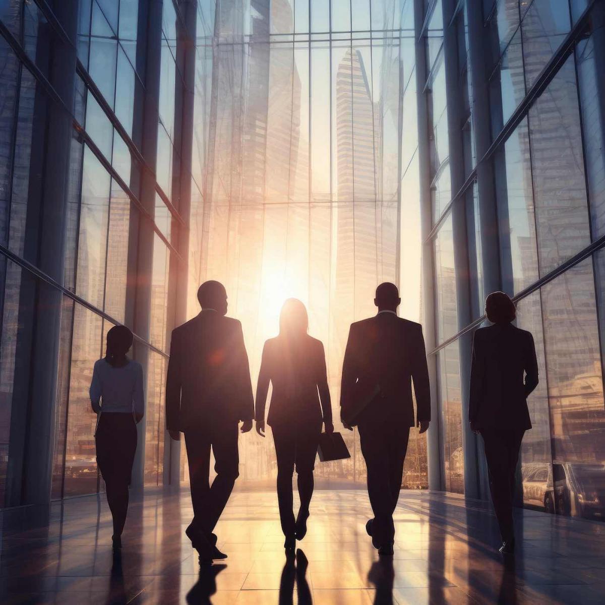 Abstract Office Life: Professionals on the Move